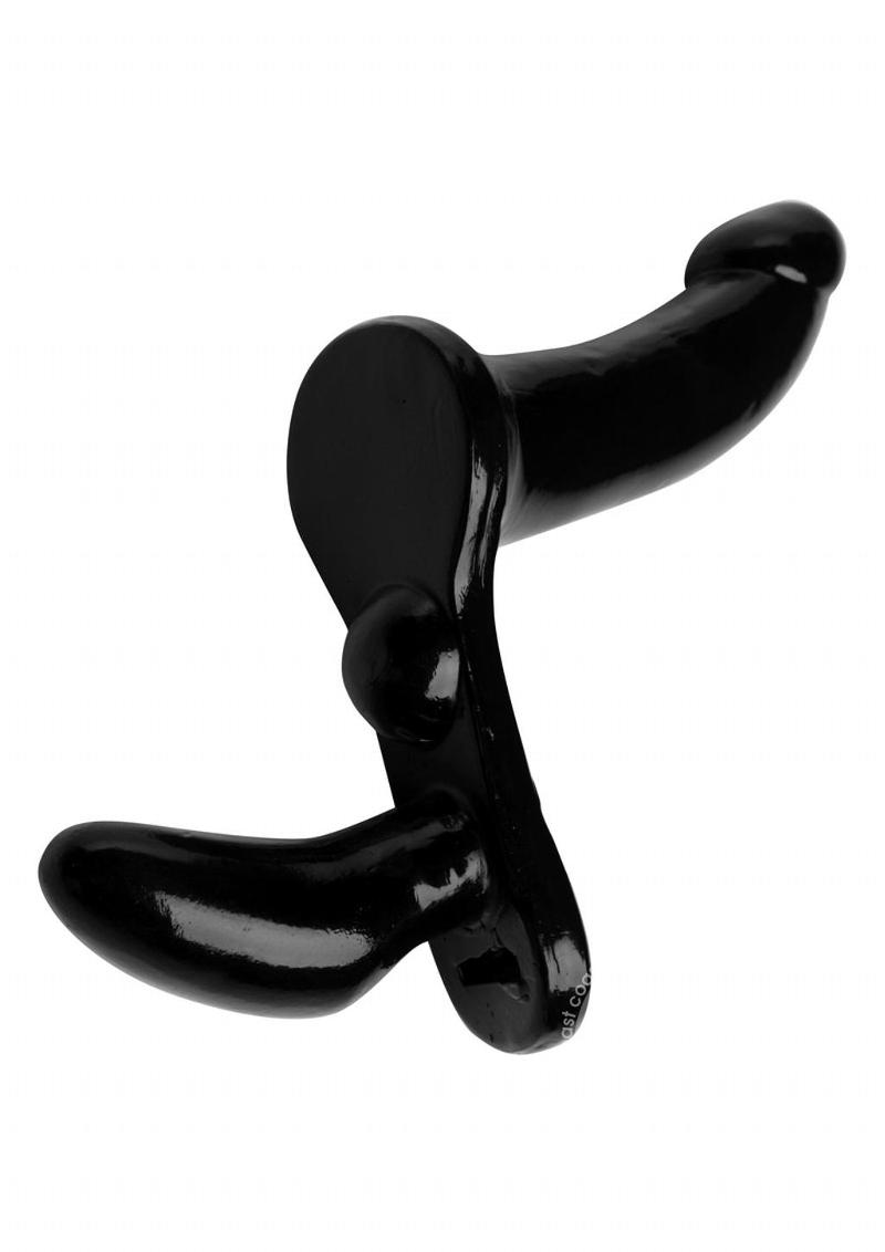 Strap U Plena Double Penetration Adjustable Strap on Harness - Black