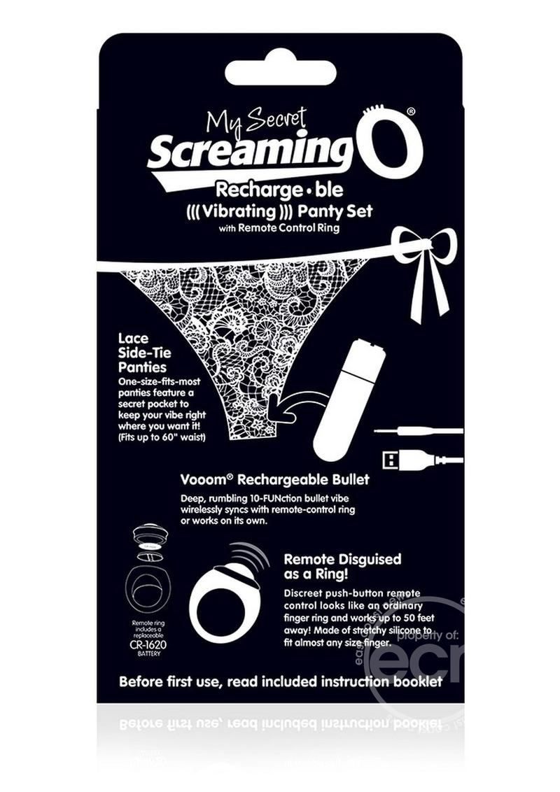 My Secret USB Rechargeable Panty Vibe Set with Silicone Remote Control Ring Waterproof - Black