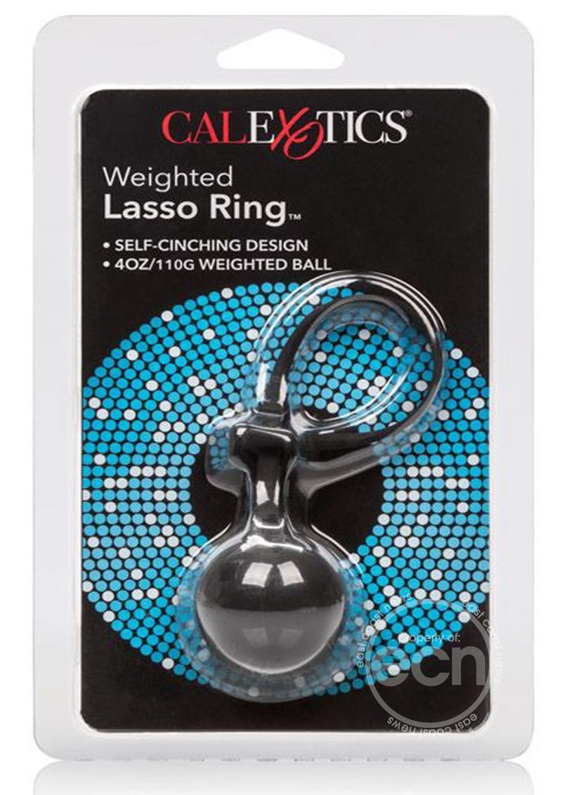 Silicone Weighted Lasso Cock Ring - Black