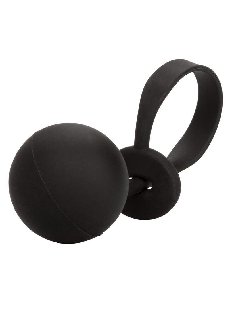 Silicone Weighted Lasso Cock Ring - Black