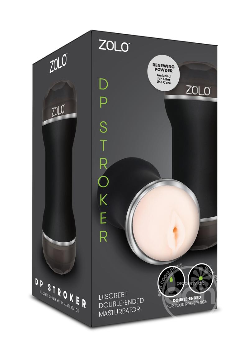 ZOLO DP Stroker Double Entry Masturbator - Pussy and Butt - Vanilla/ Black