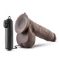X5 Plus Vibrating Dildo with Remote Control 8in - Chocolate