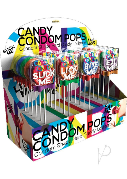 Candy Condom Pops Assorted 24 Each Per Counter Display