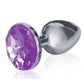 The 9's - The Silver Starter Bejeweled Heart Stainless Steel Plug - Violet