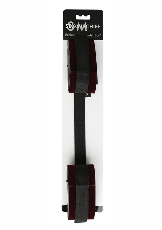 Sex & Mischief Enchanted Spreader Bar - Black/Burgundy