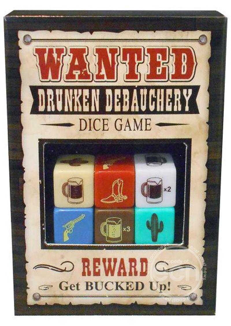 Wanted Drunken Debauchery Dice Game