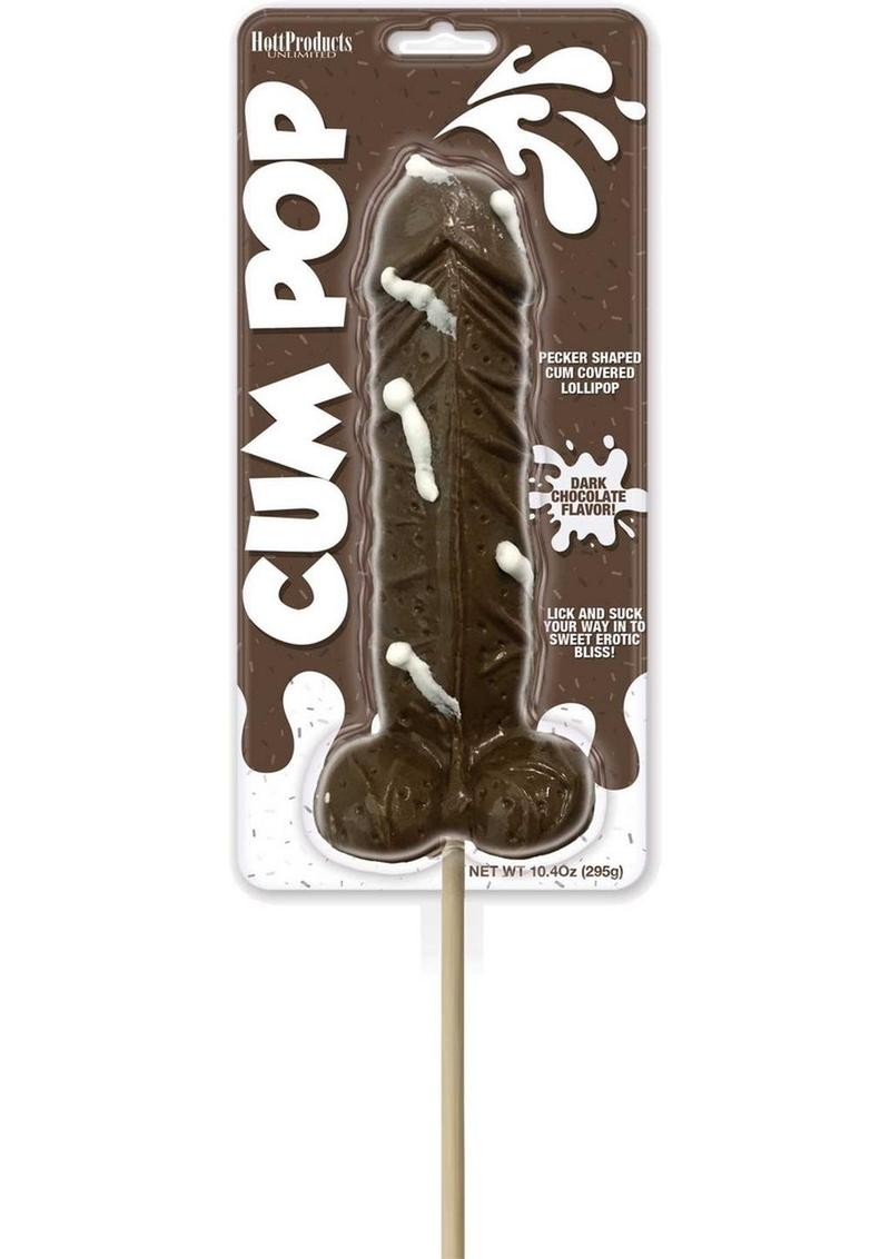 Cum Pops Pecker Shaped Cum Covered Lollipops Dark Chocolate 6 Each Per Counter Display