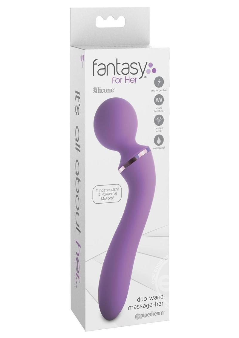 Fantasy For Her Duo Wand Massage Her Silicone Rechargeable Waterproof Purple