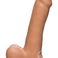 The D Slim D Firmskyn Dildo with Balls 6in - Vanilla