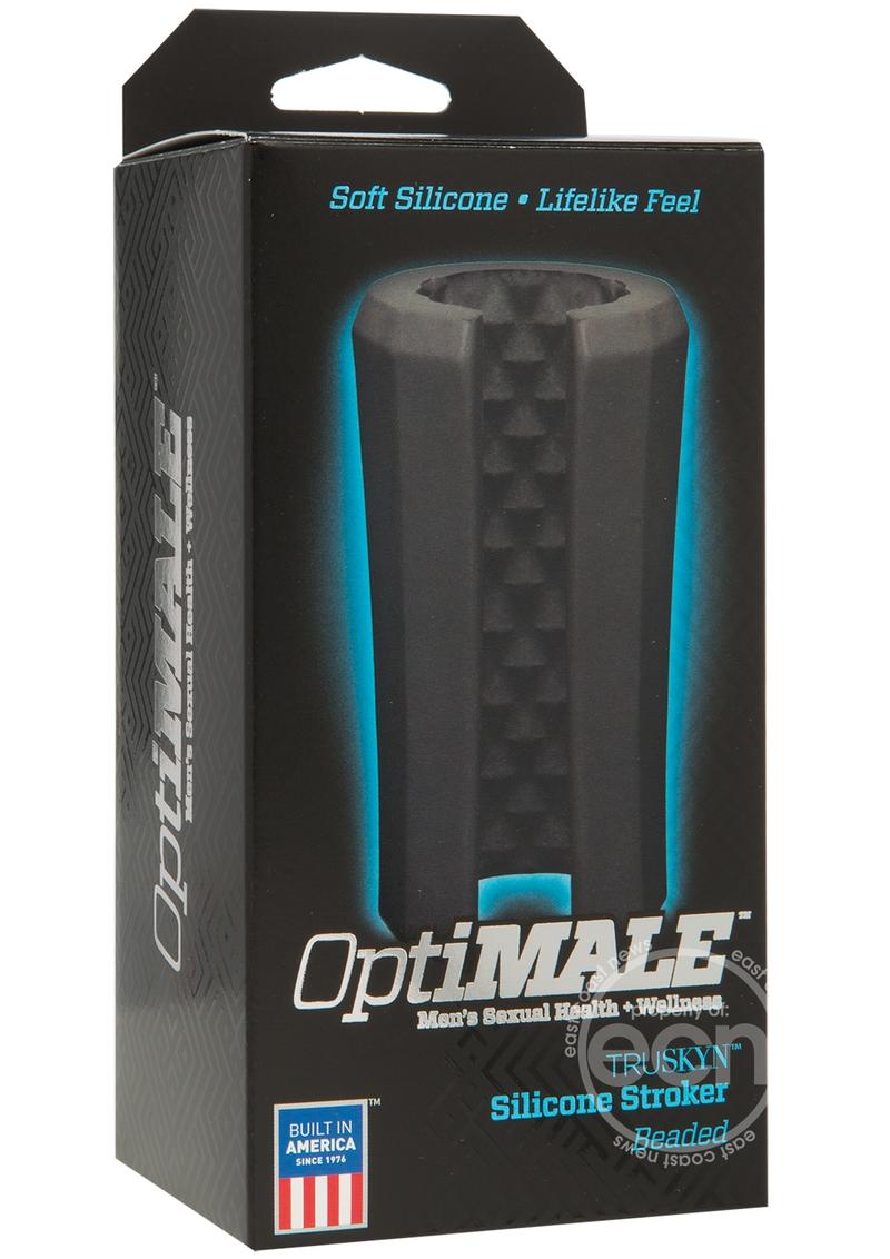OptiMALE Beaded Truskyn Silicone Masturbator - Black