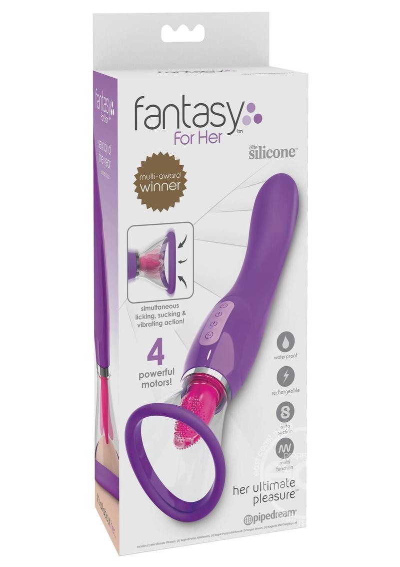Fantasy For Her Her Ultimate Pleasure Silicone Vibrating Multi Speed USB Rechargeable Clit Stimulator Waterproof Purple