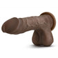 Au Naturel Mister Perfect Dildo with Balls 8.5in - Chocolate