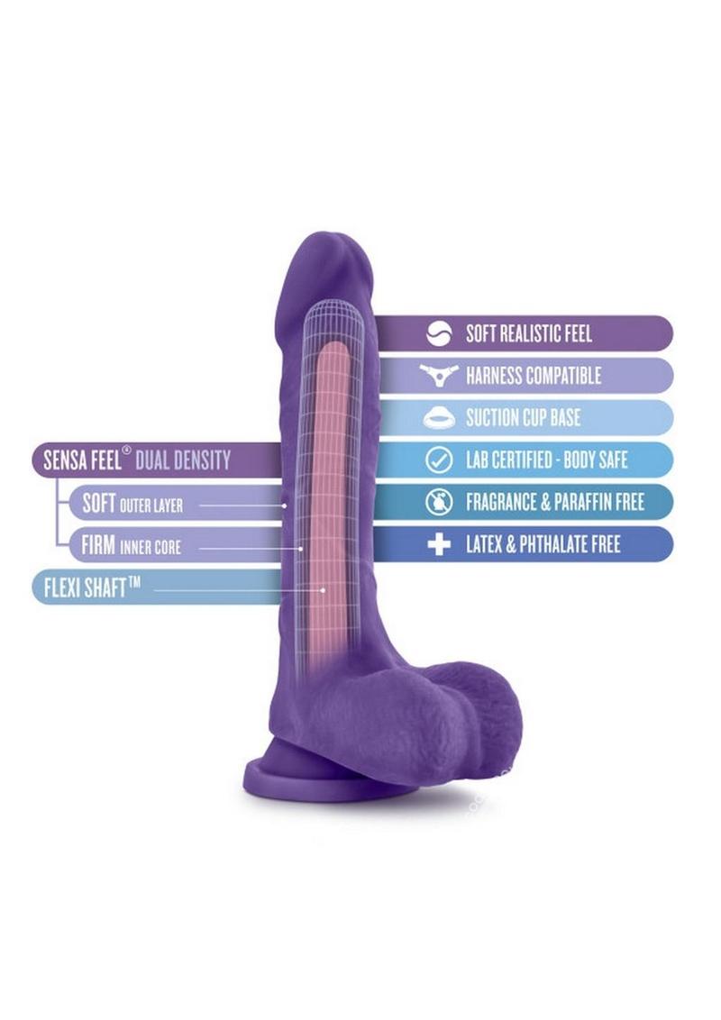 Au Naturel Bold Thrill Dildo with Suction Cup 8.5in - Purple