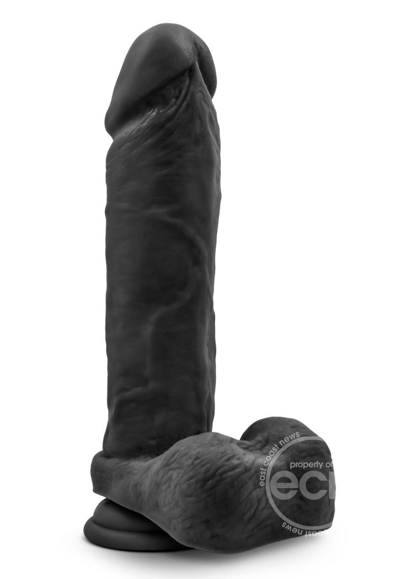 Au Naturel Bold Massive Dildo with Suction Cup 9in - Black