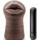 Hot Chocolate Heather Vibrating Masturbator with Bullet - Mouth - Chocolate
