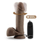 X5 Plus Gyrating Vibrating Dildo with Remote Control 8in - Chocolate