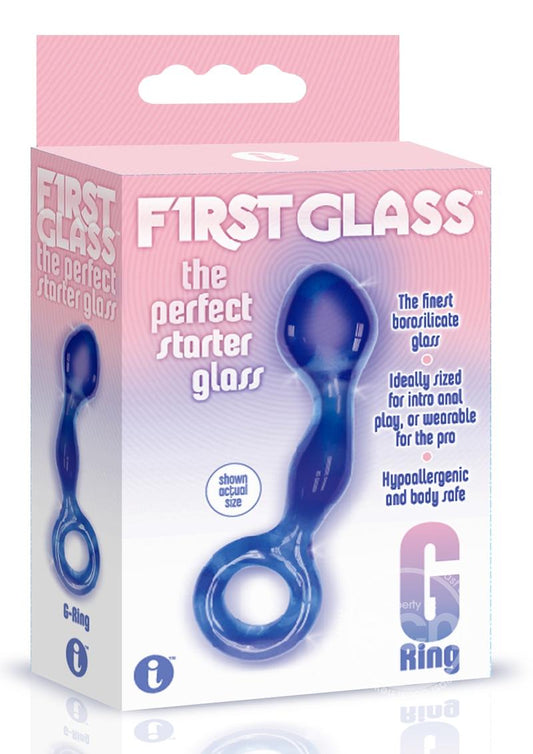 First Glass G-Ring Anal & Pussy Stimulator - Blue
