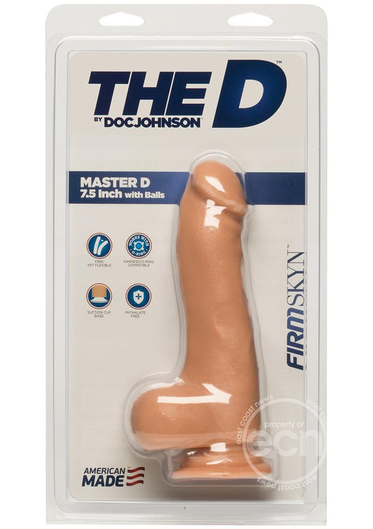 The D Master D Firmskyn Dildo with Balls 7.5in - Vanilla