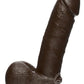 The D Perfect D Firmskyn Dildo with Balls 7in - Chocolate