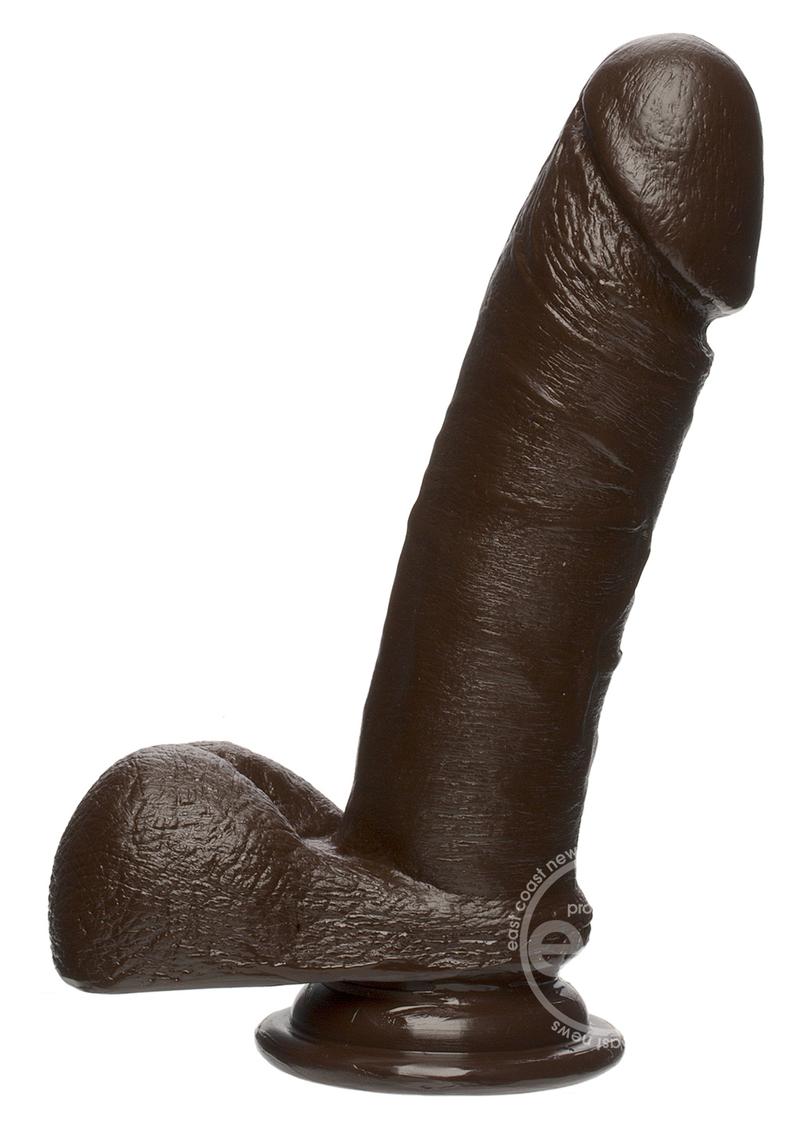 The D Perfect D Firmskyn Dildo with Balls 7in - Chocolate