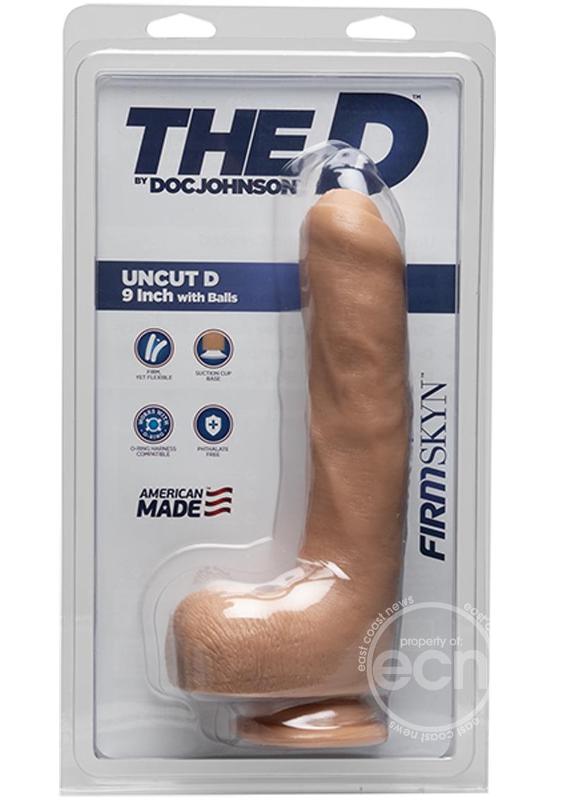 The D Uncut D Firmskyn Dildo with Balls 9in - Vanilla