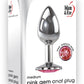 Adam & Eve Pink Gem Aluminum Anal Plug - Medium - Pink