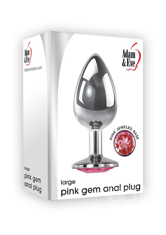 Adam & Eve Pink Gem Aluminum Anal Plug - Large - Pink