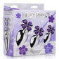 Booty Sparks Violet Flower Gem Anal Plug Set - Silver