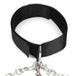 Lux Fetish Collar, Cuffs & Leash Set with Removable Cuffs & Leash - Black