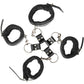 Adam & Eve Adam & Eve's Hog Tie Adjustable Vegan Leather Faux Fur Cuffs - Black