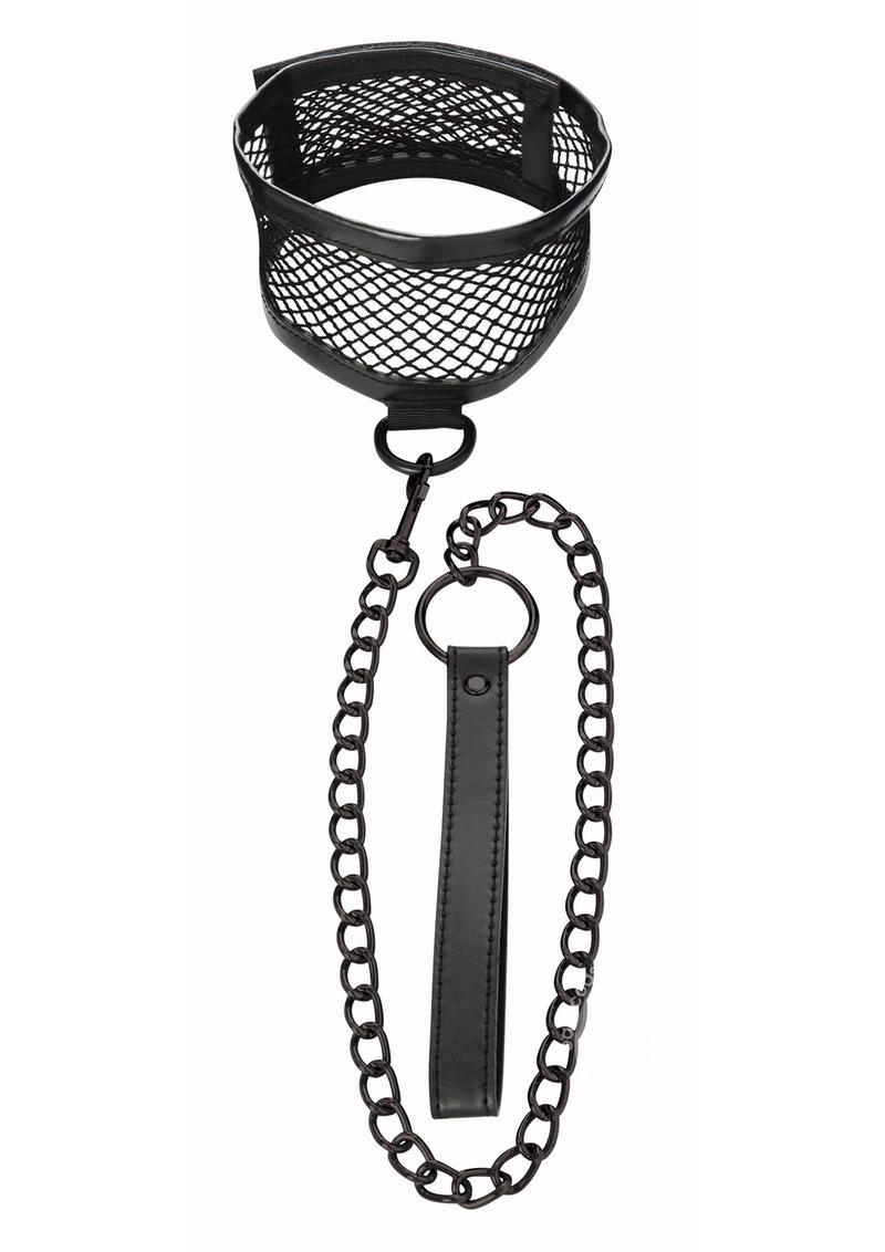 Sex & Mischief Fishnet Collar & Leash - Black