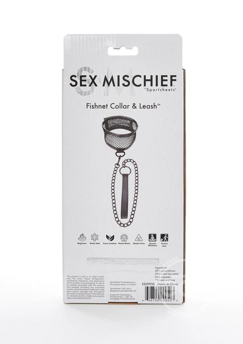 Sex & Mischief Fishnet Collar & Leash - Black