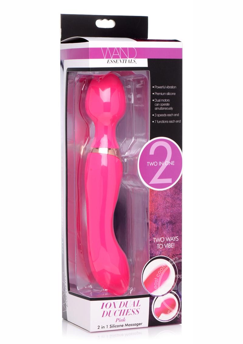 Wand Essentials Double Silicone Vibrating Wand Massager - Pink