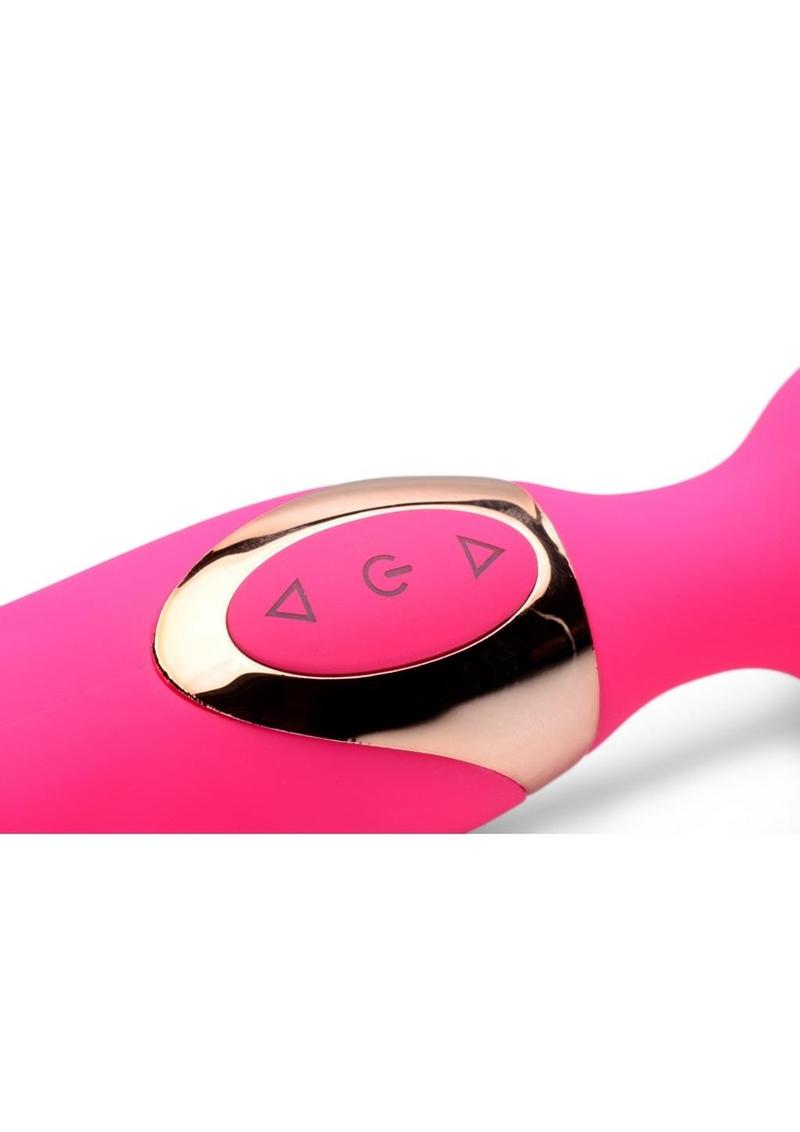 Wand Essentials Double Silicone Vibrating Wand Massager - Pink