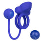 Silicone Rechargeable Dual Rockin Rim Enchancer Cock Ring - Purple