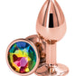 Rear Assets Rose Gold Anal Plug - Small - Rainbow