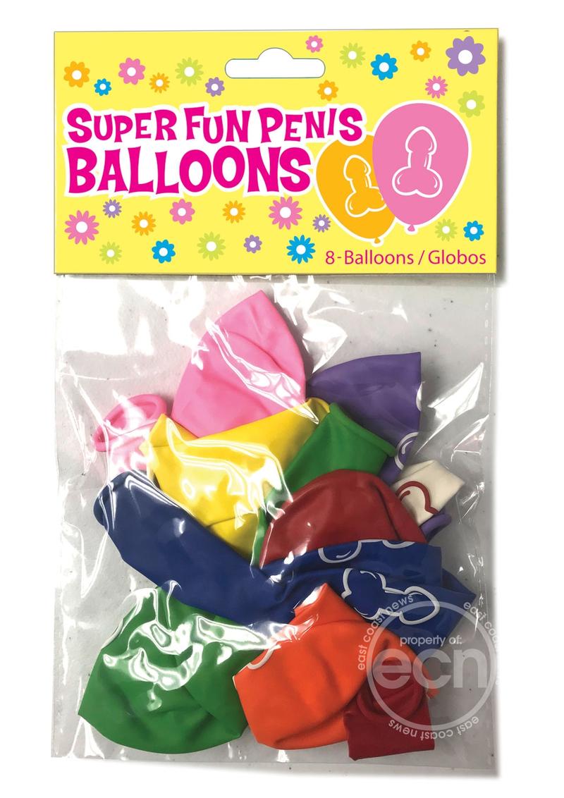 Candyprints Super Fun Penis Balloons Assorted Colors (8 per bag)