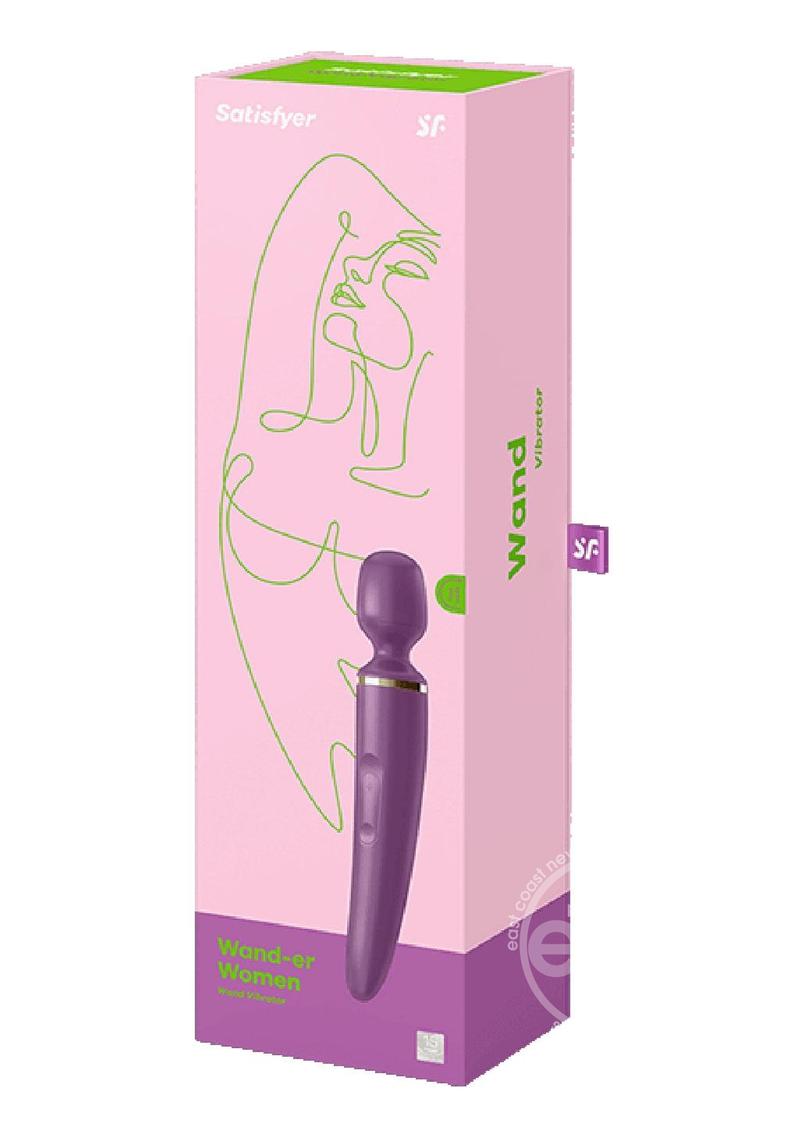 Satisfyer Wand-er Woman USB Rechargeable Silicone Massager 13in - Purple/Gold
