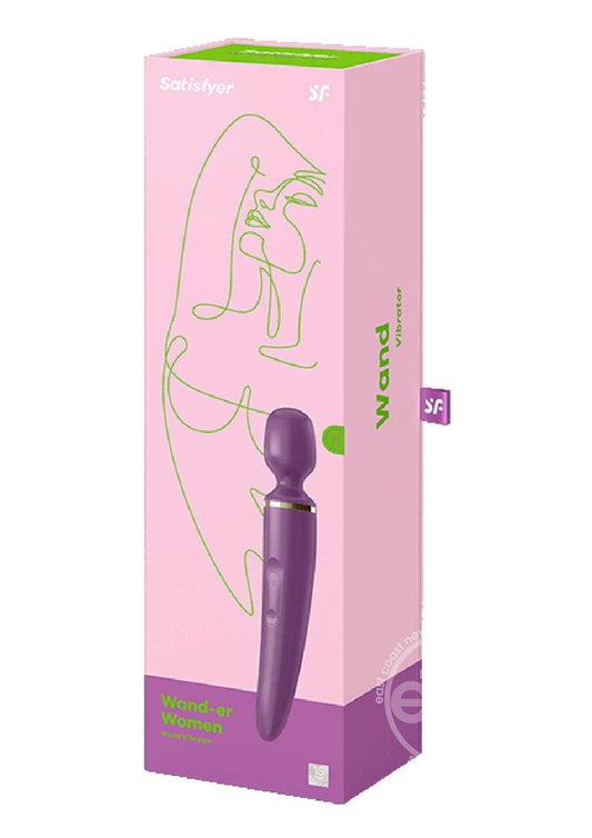 Satisfyer Wand-er Woman USB Rechargeable Silicone Massager 13in - Purple/Gold