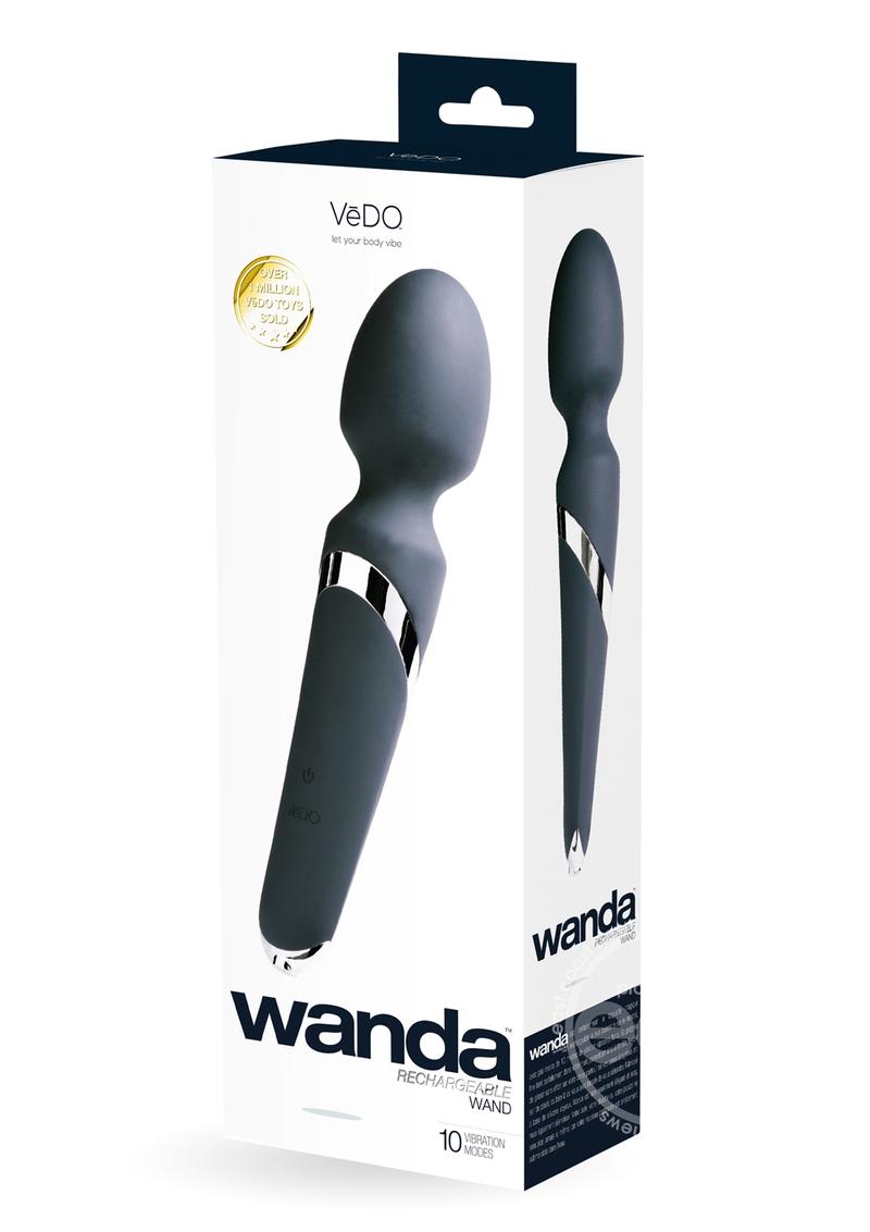 Wandaª Rechargeable Silicone Wand Massager - Just Black