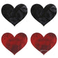 Stolen Kisses Hearts Pasties - Red/Black