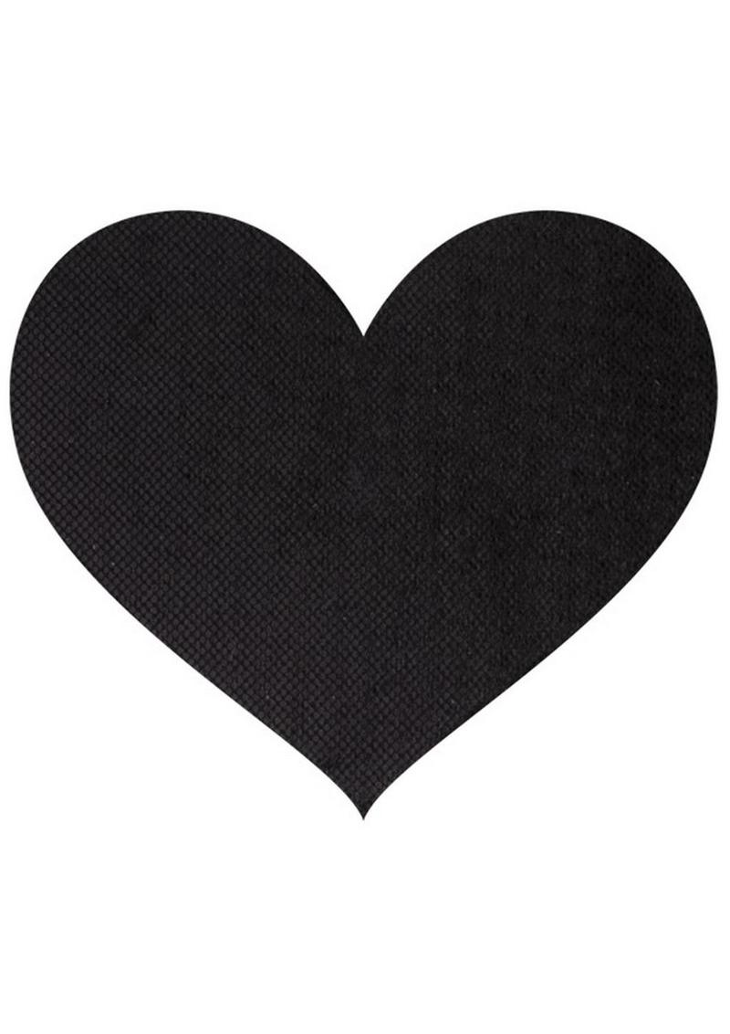 Satin and Lace Hearts Pasties - Black