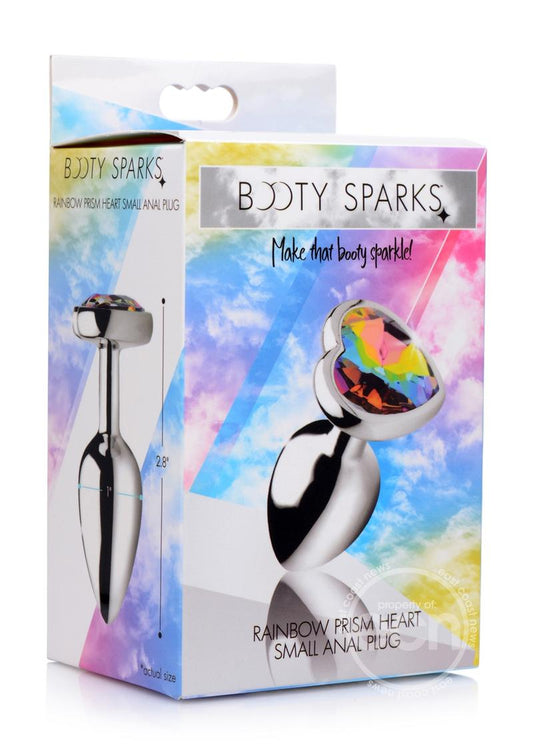 Booty Sparks Rainbow Prism Heart Anal Plug - Small