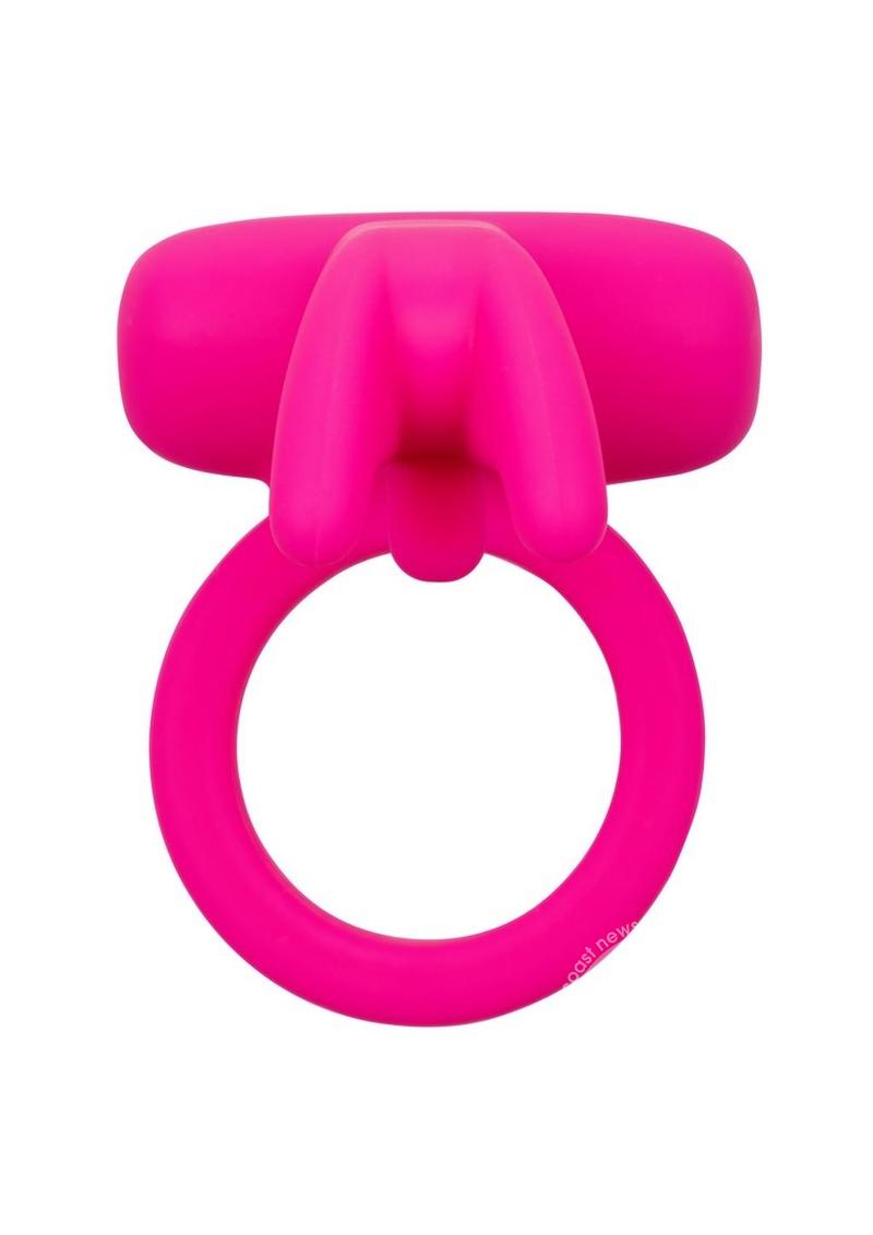 CalExotics Silicone Rechargeable Triple Clit Flicker Cock Ring - Pink