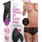 Secrets Low Rise Lace Panty and Love Egg Panty Vibe - Black