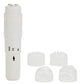 Compact Personal Travel Wand Massager with 4 Interchangeable Heads - White