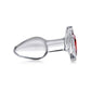Booty Sparks Red Heart Glass Anal Plug - Small - Red/Clear