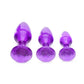 Booty Sparks Glitter Gem Anal Plug Set 3pc - S/M/L - Purple