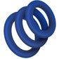 ZOLO Extra Thick Silicone Cock Ring (3 pack) - Navy