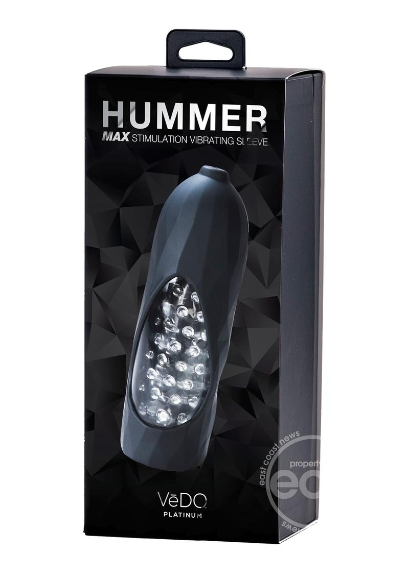 Hummer 2.0 Silicone Rechargeable Vibrating Stroker - Crystal Clear/Black Pearl